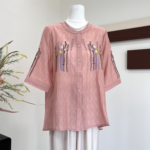 妈妈夏装短袖天丝棉T恤母亲节衣服中老年女奶奶仿棉麻阔腿裤套装