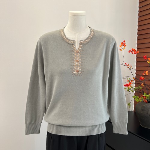 妈妈秋装针织打底衫宽松上衣服