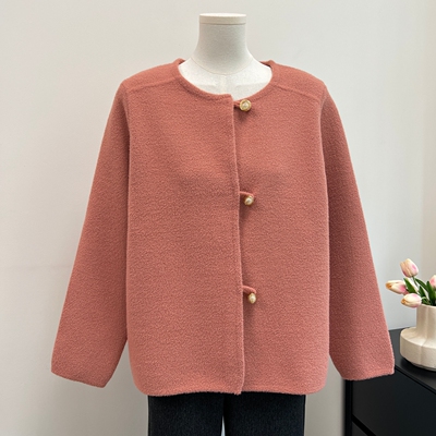 中式国风妈妈秋装毛呢外套上衣服