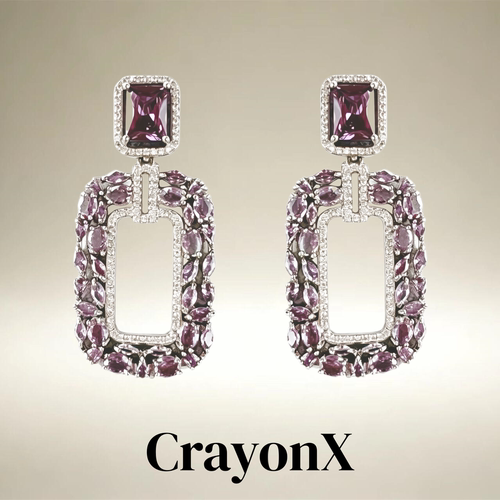 CrayonX紫方石渐变马眼石耳坠