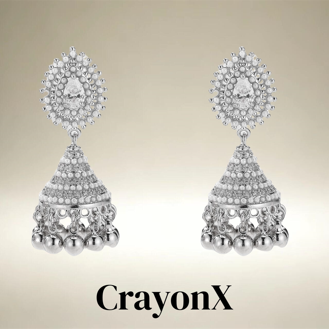 CrayonX银系珍珠缀饰民族风耳环