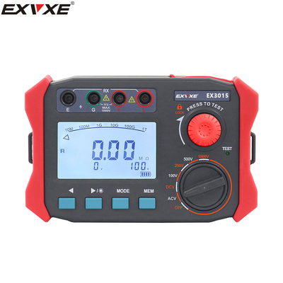 EXVXE意力EX3015E数字兆欧表1000V高压电子摇表1KV电工高阻计100G