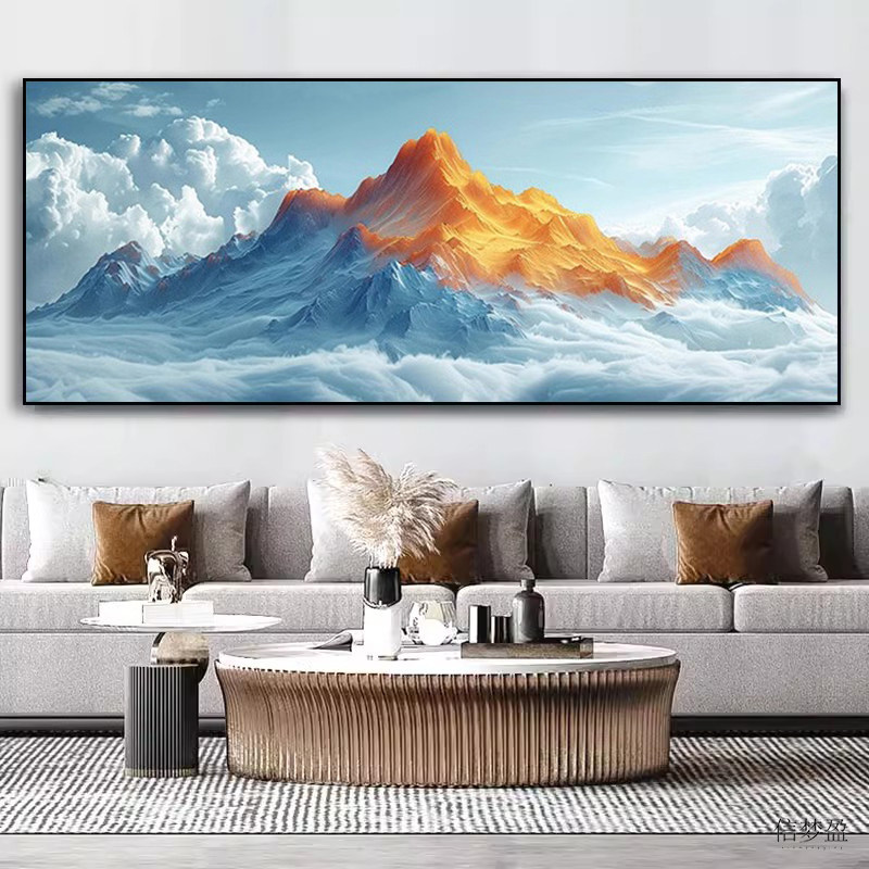 日照金山钻石绣贴钻十字绣5d钻石画满钻新款客厅2025简约现代大气