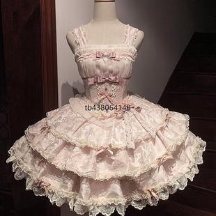 银月原创芭蕾礼遇lolita洋装芭蕾风Doll感无袖印花日常连衣裙