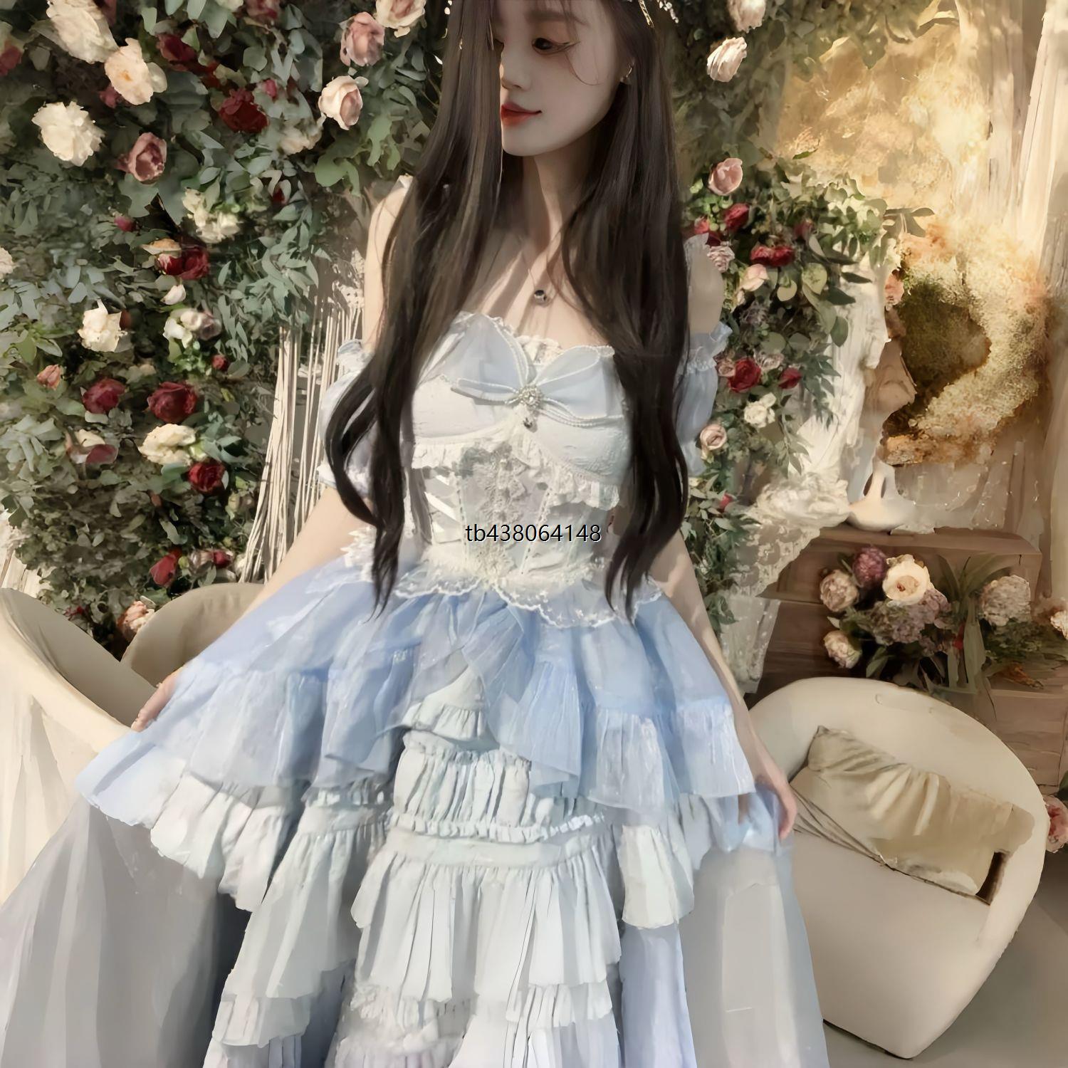 现货【蔷薇物语】新品原创设计Lolita洋装jsk吊带连衣裙夏装lo裙