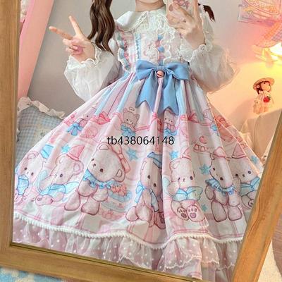 现货lolita甜妹连衣裙胖