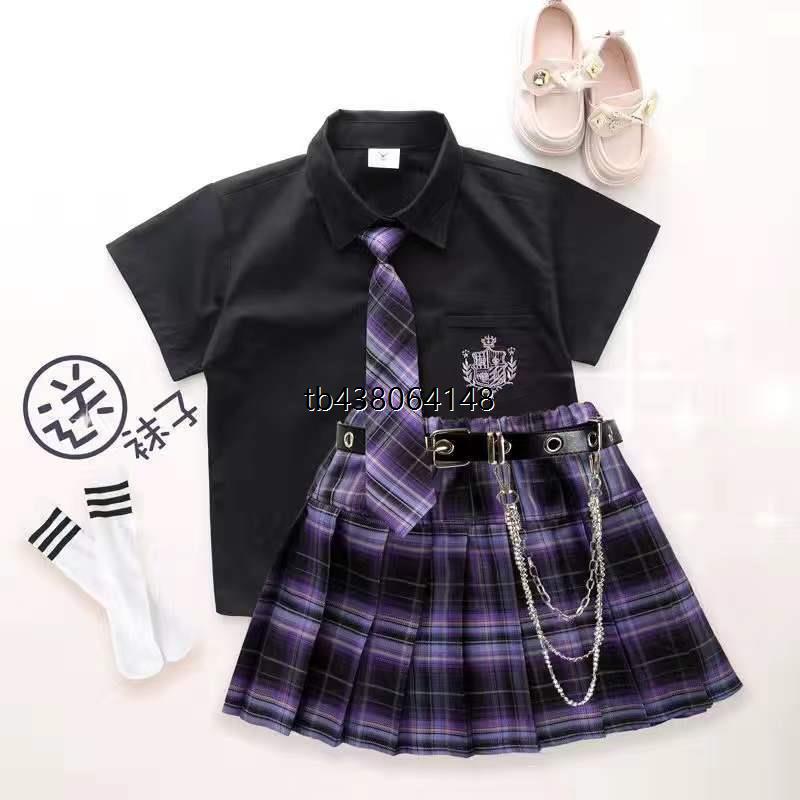 女童jk制服裙子夏季小学生连衣裙儿童装学院风套装女孩百褶裙夏装