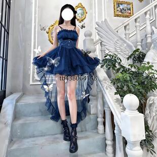 深蓝星空原创lolita洛丽塔公主裙仙气连衣裙初中生少女生日礼服裙