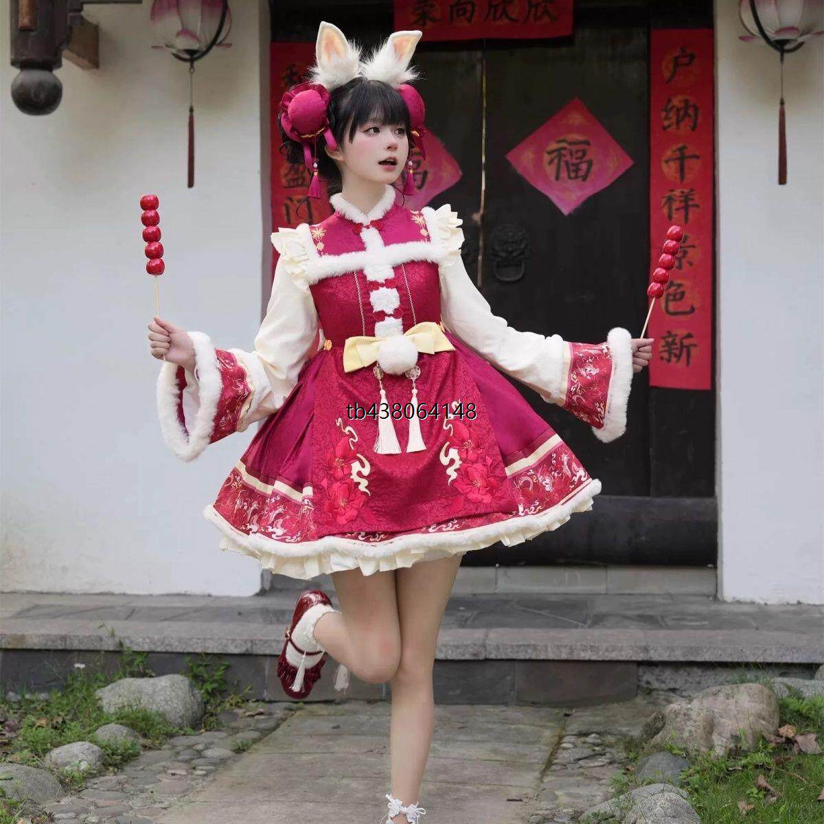 椿雪绒绒洛丽塔正版原创lolita连衣裙加绒公主裙新年战袍