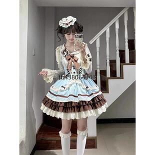 圣诞节Lolita甜美可爱咖啡内搭托胸jsk洛丽塔连衣裙日常lo裙服装