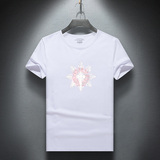 2025夏烫钻T恤镭射男大码胖打底衫亮片潮短袖QT4066-1-A8820-P60，男装T恤，电商A227B（原钱塘4066-1）