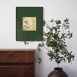 新中式玄关民宿装饰画工笔花鸟国画宋朝客厅艺术挂画卧室书房壁画