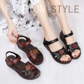 夏季 2025新款 软底舒适时尚 女士妈妈凉鞋 中老年人百搭平底大码 凉拖