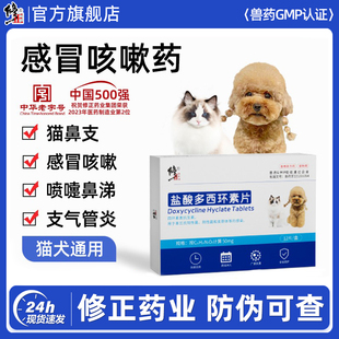 修正盐酸多西环素片狗狗感冒药咳嗽流鼻涕猫咪猫鼻支宠物犬消炎药
