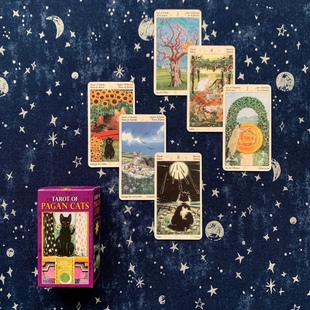 塔罗牌塔luo牌taluo迷你版异教猫咪塔塔罗牌Q版4.58cm猫咪爱好者