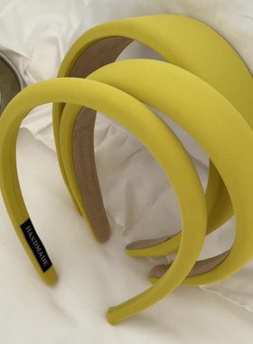 简约显白鹅黄色发箍女高颅顶压发头箍日常百搭显脸小发卡气质发饰