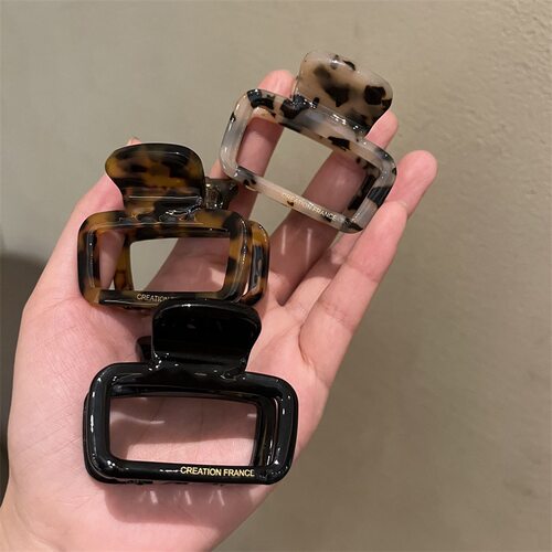 复古醋酸方形发夹女夏简约后脑勺