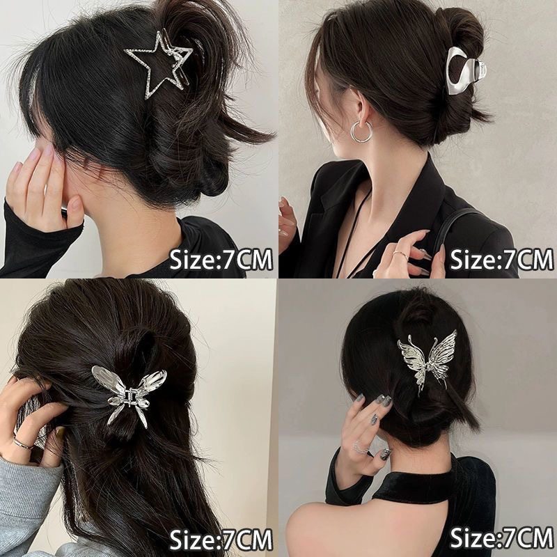 液态金属蝴蝶抓夹感鲨鱼夹后脑勺甜酷发夹半扎盘发卡头饰,饰品/流行首饰/时尚饰品新,民族风发饰,淘宝优惠券,粉丝福利购,淘宝优惠卷