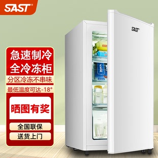 冷柜全冷冻柜侧开门家用小型抽屉式 SAST 120立式 冰柜母乳 先科