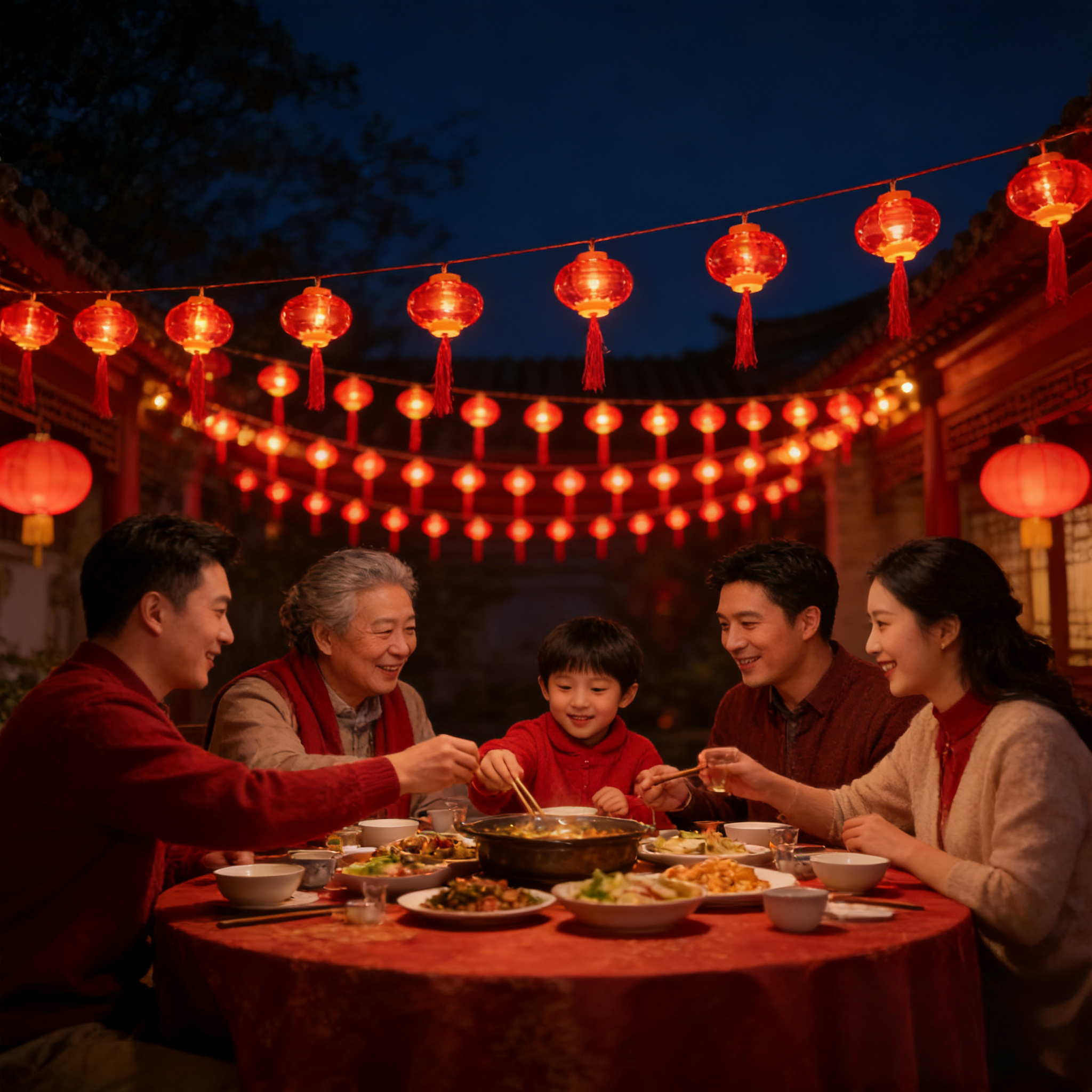 春节红灯笼灯串彩灯庭院防水乔迁过年结婚喜庆院子阳台氛围装饰灯