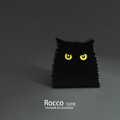 可爱小黑猫金属胸针ins风胸针