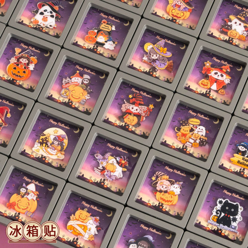万圣节卡通可爱幽灵南瓜冰箱贴亚克力磁吸贴装饰创意节日送小礼品