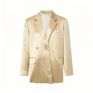 重磅醋酸解构飘带多彩休闲西装宽肩权力长袖短款外套