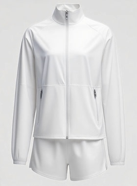 TWOROSES女士跑步运动，休闲腰部抽绳外套 速干醋酸户外套装抗皱