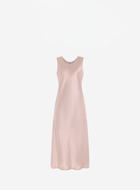 TWOROSES'清风如诉'MM原厂水波纹醋酸缎面优雅无袖连衣裙张若愚