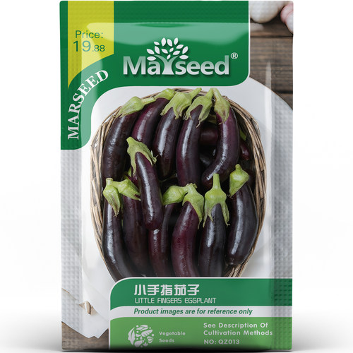 小手指茄子种子种苗纤长指形紫茄奶油白肉早熟型丰产庭院蔬菜C205
