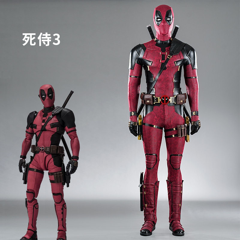 新款万圣节死侍3cos服漫威电影死侍cosplay全套韦德威尔逊连体衣