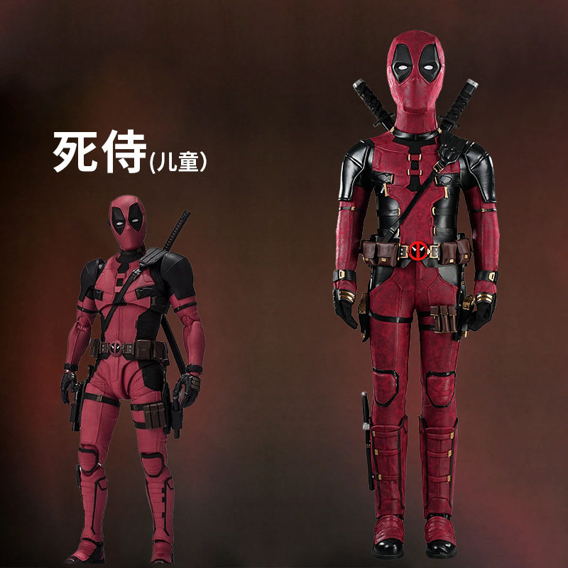 死侍3cos服漫威电影儿童死侍cosplay全套韦德威尔逊儿童连体衣cos