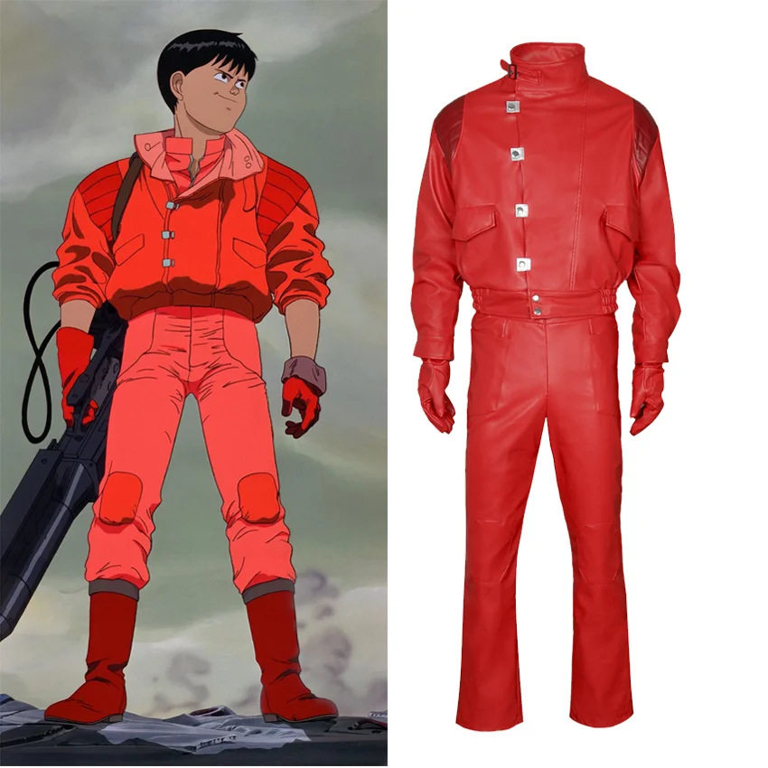 阿基拉金田正太郎cos服万圣节胶囊刺绣红色男式皮革机车夹克AKIRA
