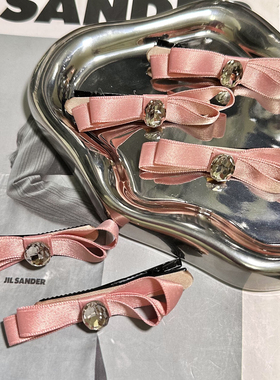 韩国蝴蝶结水钻鸭嘴夹精致甜美百搭刘海夹边夹时尚粉色发夹发饰