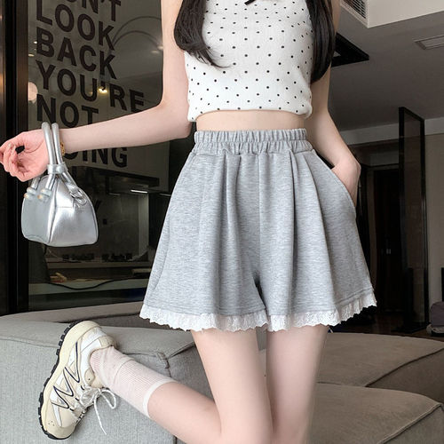 灰色宽松短裤女2026夏季外穿辣妹热裤休闲运动裤三分小个子阔腿裤
