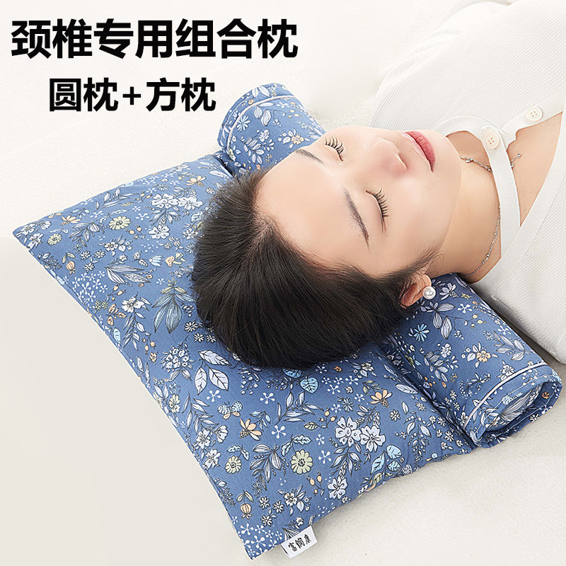 全决明子颈椎枕睡眠荞麦圆枕头糖果睡觉专用荞麦皮护颈助圆柱硬芯