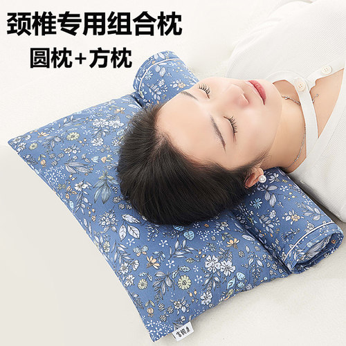 全决明子颈椎枕睡眠荞麦圆枕头糖果睡觉专用荞麦皮护颈助圆柱硬芯