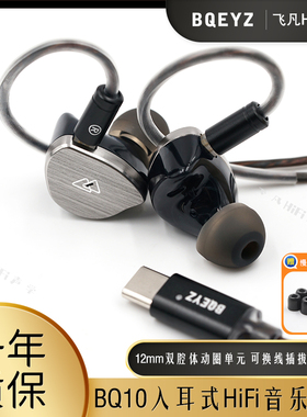 BQEYZ  BQ10入耳式可换线音乐耳机高音质耳麦3.5圆头type c插头