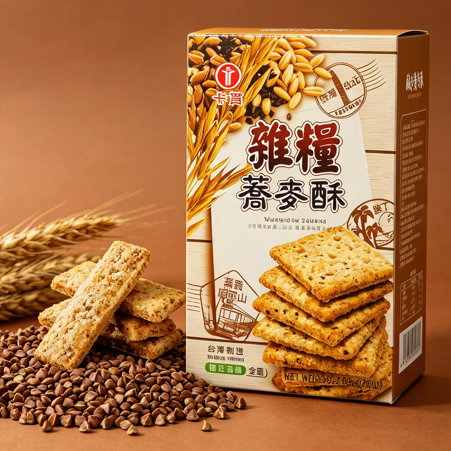 卡贺杂粮荞麦酥饼干独立包装台湾特产茶点心咸蛋黄酥饼干进口零食