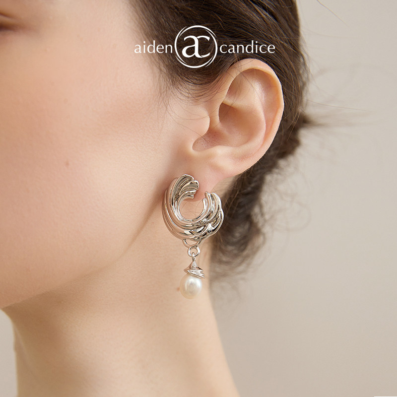 浪珍珠天然耳环aidencandice