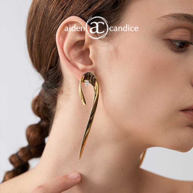 aidencandice宝石丝带长款耳环