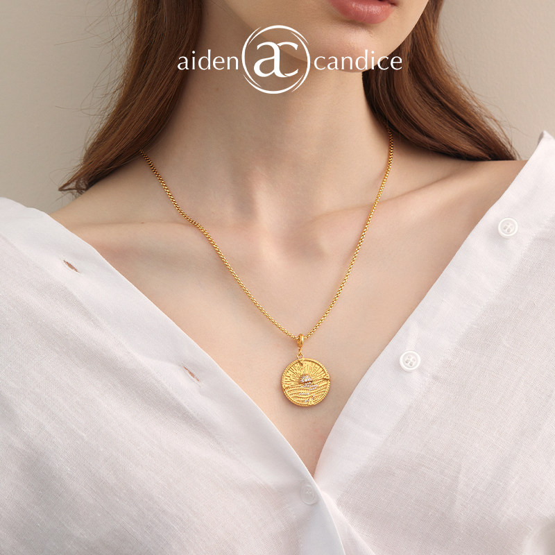 aidencandice日落余晖金币项链