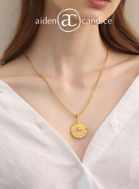 aidencandice日落余晖金币项链