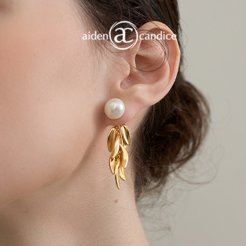 天然珍珠流苏耳环aidencandice