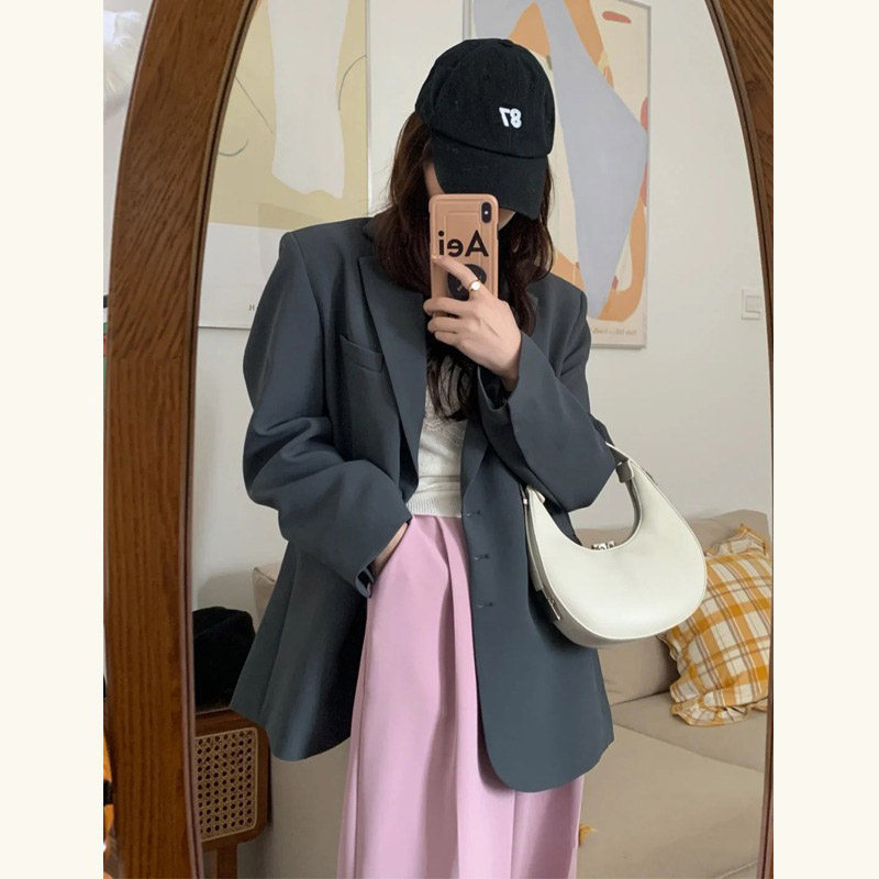 西装外套女春秋2024新款高级设计感小众免烫小个子春秋小西服上衣