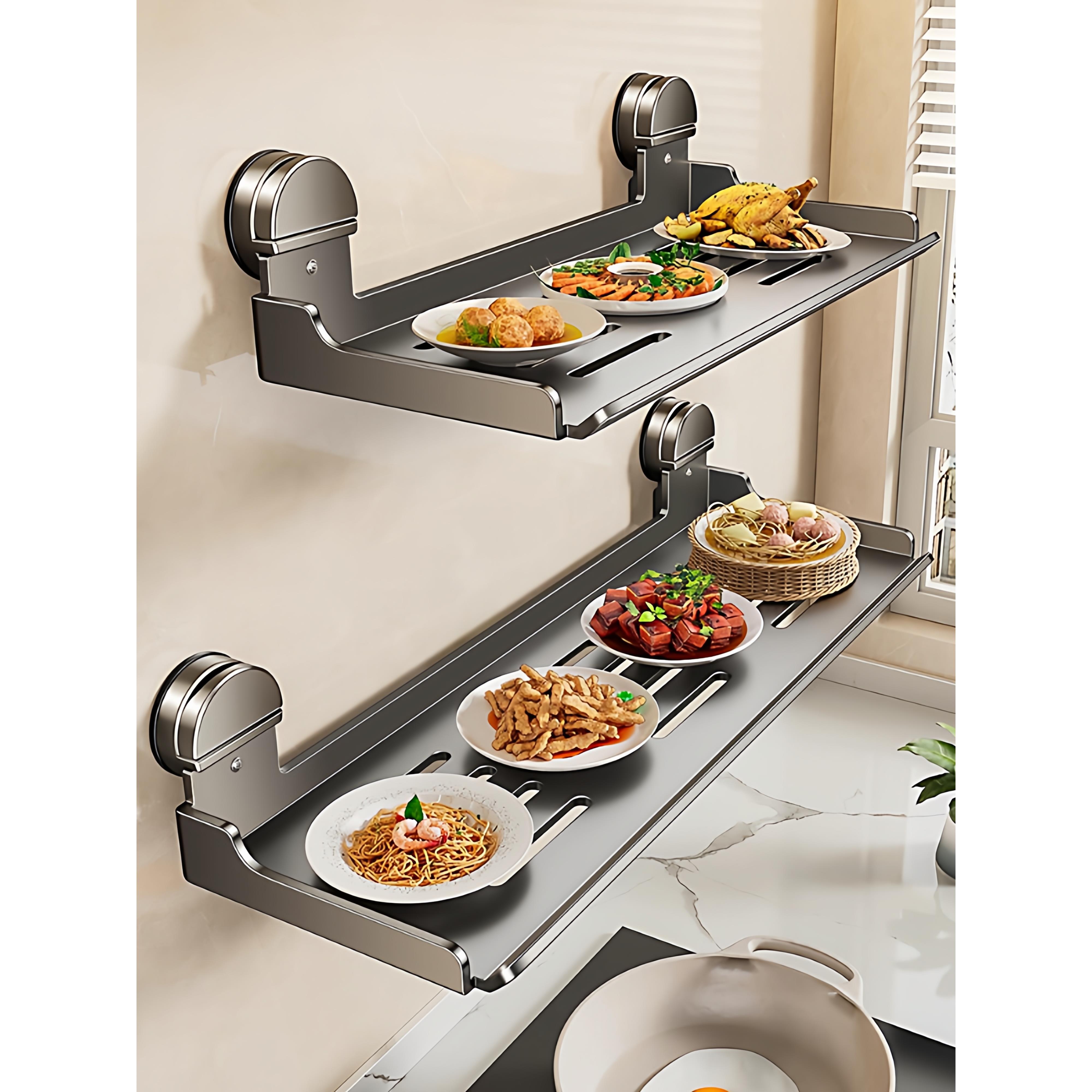 厨房备菜置物架吸盘可折叠多层配菜盘家用壁挂收纳架厨房工具套装