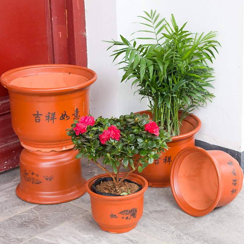 促销紫砂花盆大号红陶花盆特大号包邮陶瓷花盆黄金葛创意盆景大花