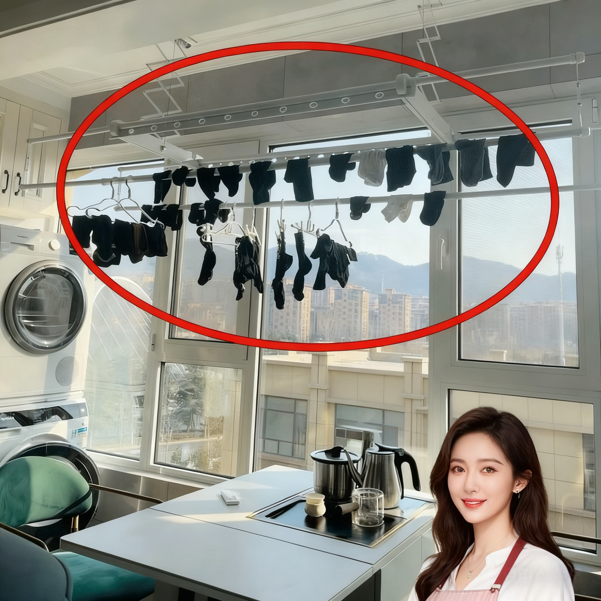 吸盘袜子晾晒架阳台折叠多夹