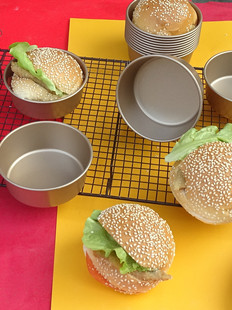 网红日式2件套带盖子英式麦芬面包模6杯汉堡模具麦满分模烘焙模具