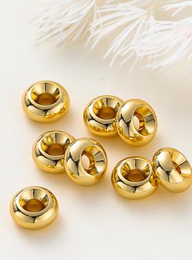 18k金隔片垫片diy饰品配件材料手链14k 隔珠手串不掉色手工文玩